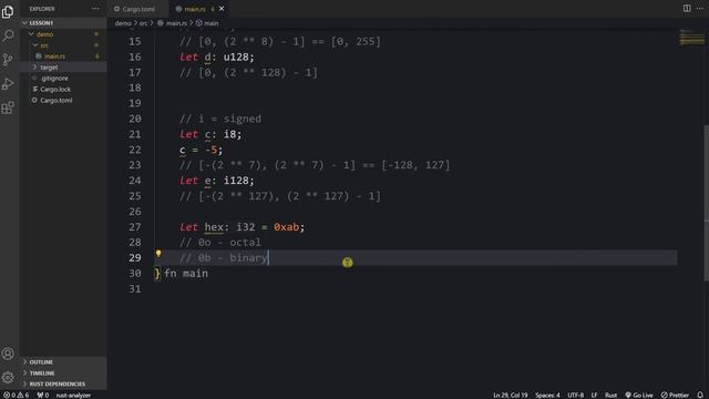 Язык Rust, урок 1 Настройка, обзор, переменные, типы данных, программа конвертации температур смотреть онлайн