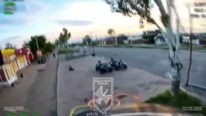 Удар FPV-дроном по квадроциклам  Всу и другой технике в Краматорске 💥🇷🇺👊
