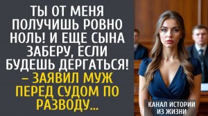 Истории из жизни Ты от меня получишь ровно ноль! И еще сына заберу, если будешь дергаться!