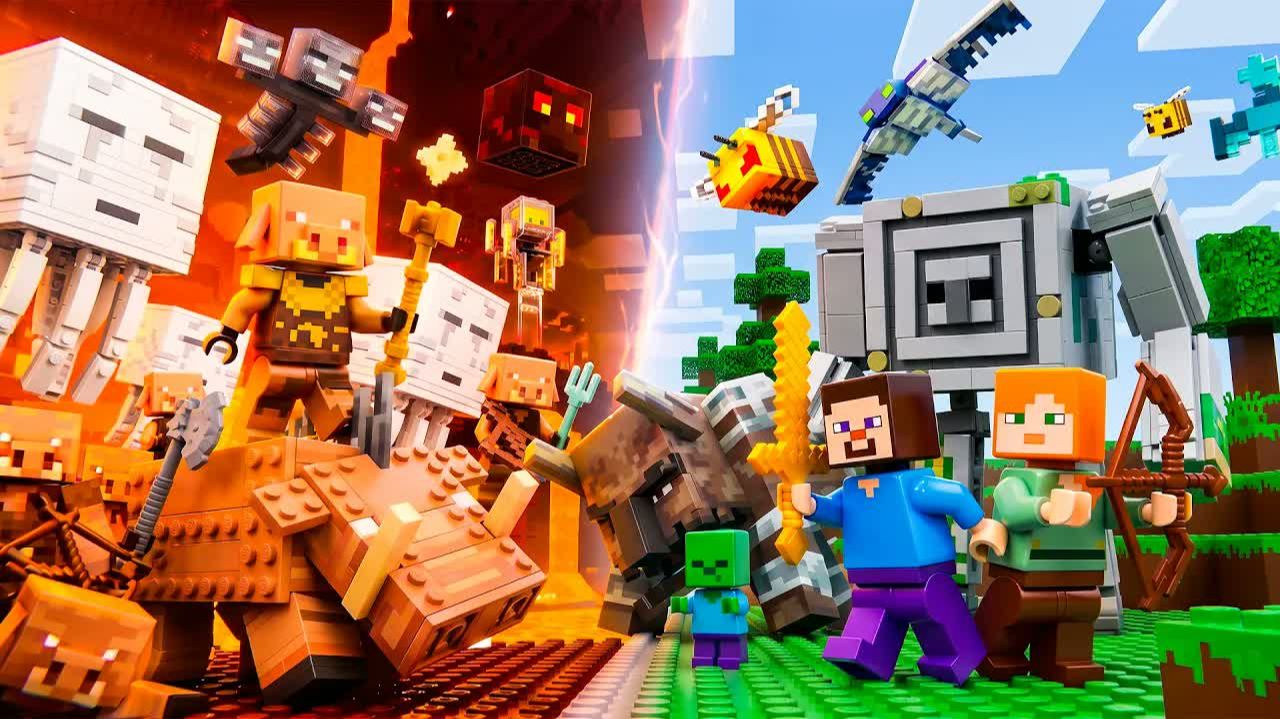 АРМИЯ ПИГЛИНОВ ПРОТИВ ПОТУСТОРОННЕГО МИРА ｜ Анимация Майнкрафт ｜ Стоп-кадр из Lego смотреть онлайн