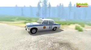 Полицейские автомобили и плохие дороги