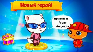 ГОВОРЯЩИЙ ТОМ БЕГ ЗА СЛАДОСТЯМИ #28 ДРУЗЬЯ Анджела Мультфильм! Мультик игра   Talking Tom Candy Run