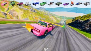 Безумная гонка под уклон: максимум скорости, максимум разрушений🔥 | BeamNG.drive тест#4