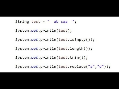 Java - класс String, String методы isEmpty(), length(), trim(), replace() смотреть онлайн