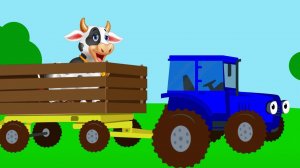 СИНИЙ ТРАКТОР | Песенки для детей | Едет трактор - мультик про машинки Bopzee Kids
