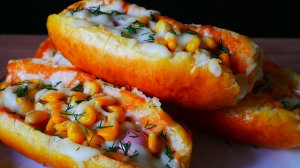 Хот-дог с сыром и кукурузой Рецепт булочек