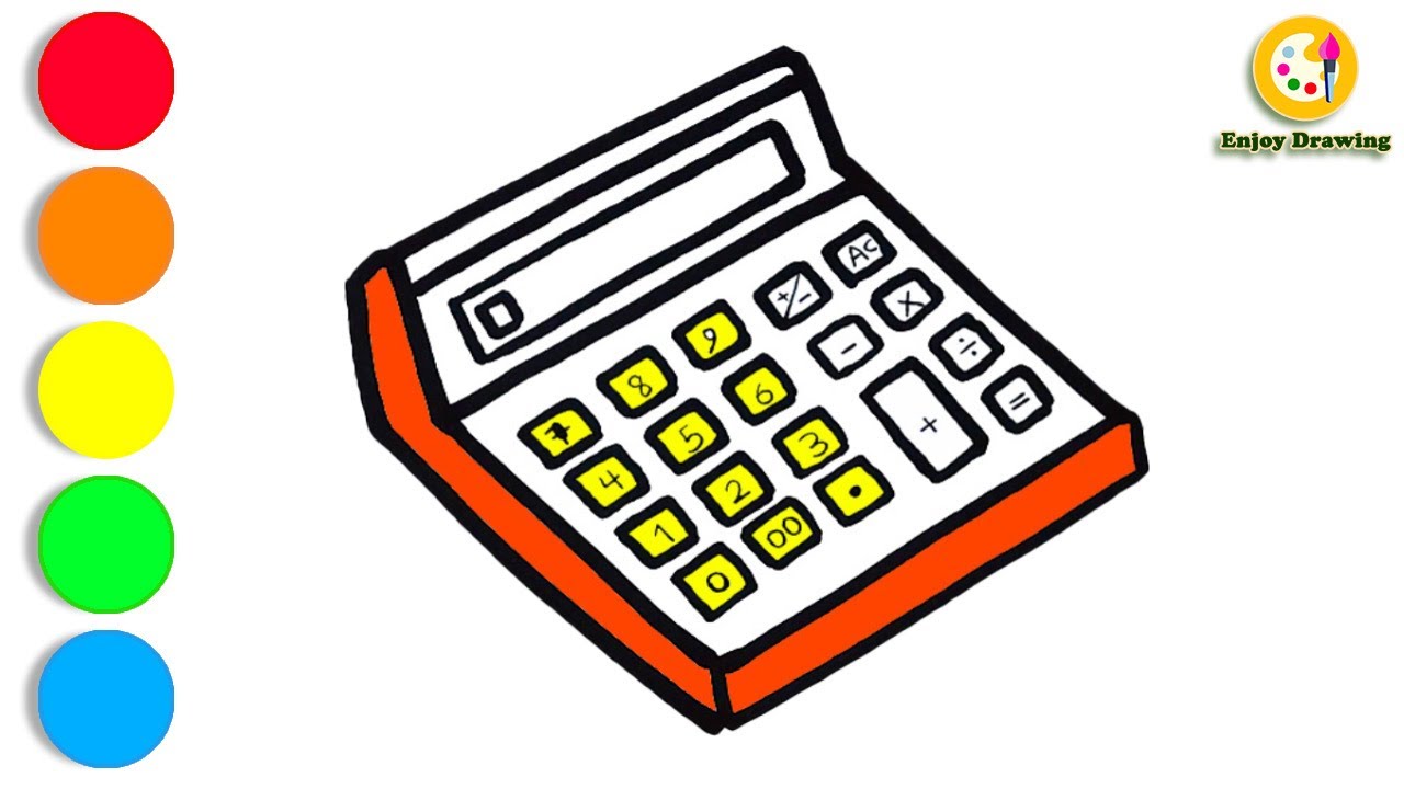 Calculator Drawing: How to Draw A CALCULATOR 🔢| EASY |Step by step drawing & coloring |ENJOY DRAWING смотреть онлайн