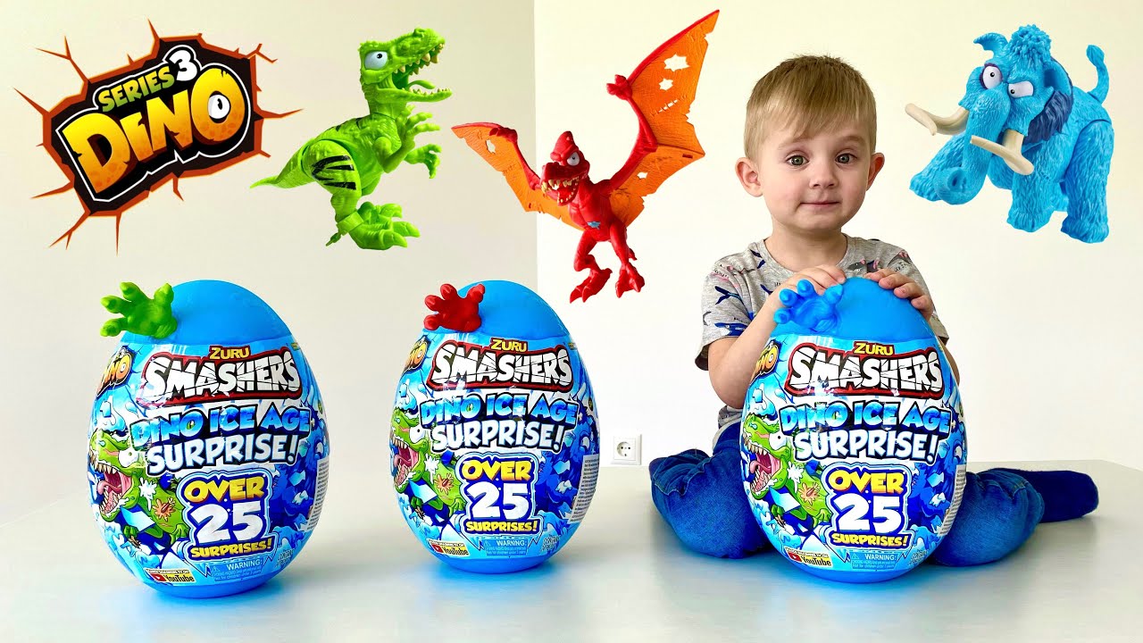 ZURU SMASHERS Гигантские Ледяные Яйца Динозавров МАМОНТ ДАКТИЛЬ РАПТОР 25 Сюрпризов 2021 смотреть онлайн
