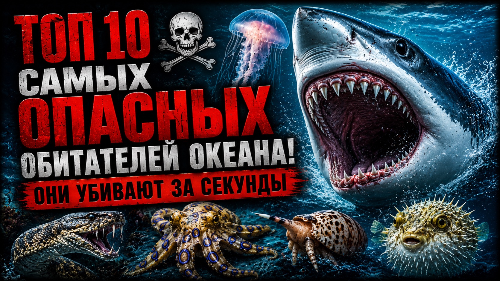 ТОП 10 САМЫХ ОПАСНЫХ ОБИТАТЕЛЕЙ ОКЕАНА! ОНИ УБИВАЮТ ЗА СЕКУНДЫ | Документальный Фильм