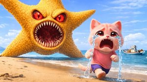 😭Котенок пожертвовал собой, чтобы спасти свою мать🐾Битва с гигантской морской звездой-монстром🤕