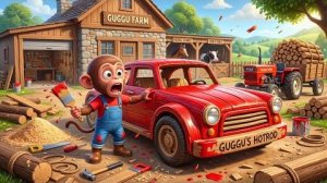 🐵🚗 Маленькая обезьянка построила деревянную машину! Мультики для детей