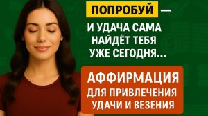Аффирмация для удачи и везения 🍀 + звуки природы для засыпания🌙✨Попробуй — и удача сама найдёт тебя…