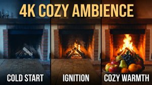 Уютный камин 4K 🔥 Живой огонь и атмосфера тепла | Cozy Fireplace Ambience