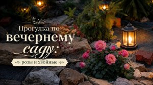 Прогулка по вечернему саду: розы и хвойные