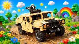 Мультики для детей. Собираем лего: легендарный военный внедорожник из LEGO. Мультики для малышей