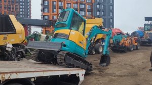 Погрузка экскаватора на отправку