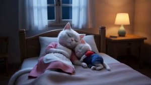 Волшебное зимнее мгновение ❄️🐱 #Мама и котенок вместе катаются на коньках ⛸️❤️