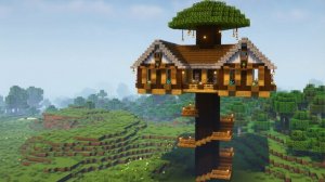 МАЙНКРАФТ Как построить простой домик на дереве - Minecraft новые видео