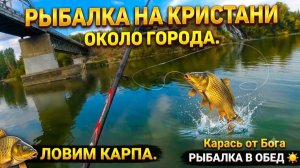 Рыбалка на пристани около города. Ловим карпа. Рыбалка в обед
