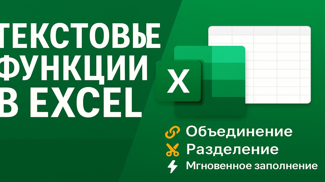 Текстовые функции в Excel объединение, разделение и мгновенное заполнение Excel Text Functions смотреть онлайн