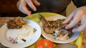 ОБЖОР жареная курица болгарский сладкий перец капуста брокколи помидор ржаной хлеб