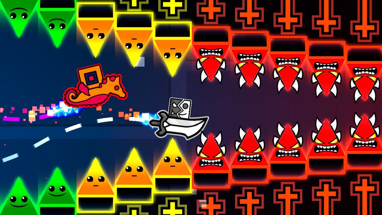 Гонка НА РУЛЕТКЕ ЭКСТРИМ ЧЕЛЛЕНДЖЕЙ в Geometry Dash смотреть онлайн