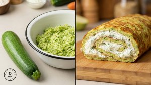 Рулет из кабачков с творожным сыром 🥒 Нежный, вкусный, праздничный!