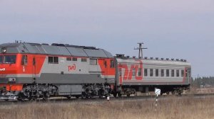 Тепловоз ТЭП70БС-232 прибывает на станцию Тихоново 03.05.18.