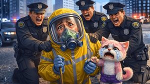 😱Котенок, убегай🏃Мутировавший монстр пытается навредить котенку #ИСТОРИЯ КОШКИ С ИИ