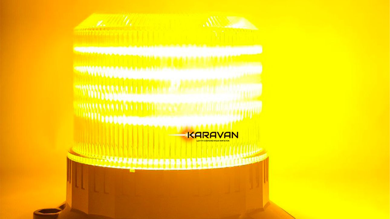 PM-O347S Проблесковый маячок оранжевый 10-110в на погрузчик 72LED