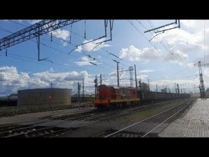 «ЧМЭха и Тапок БС» Тепловозы ЧМЭ3-2305 и ТЭП70БС-347 на ст.Владимир