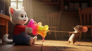 Забавный бой кота против мыши-мармеладного мишки!🐱🐭🍭 #The Ultimate Candy Tug of War 🏆✨