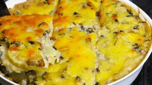 Вкуснейшая Запеканка с Картофелем и Грибами под Сыром! Порадуйте родных этим вкусным блюдом!