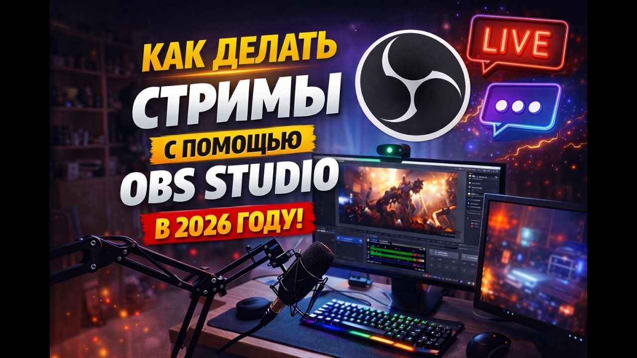 Как стримить через OBS Studio в 2026 году: Полный гайд для начинающих! смотреть онлайн