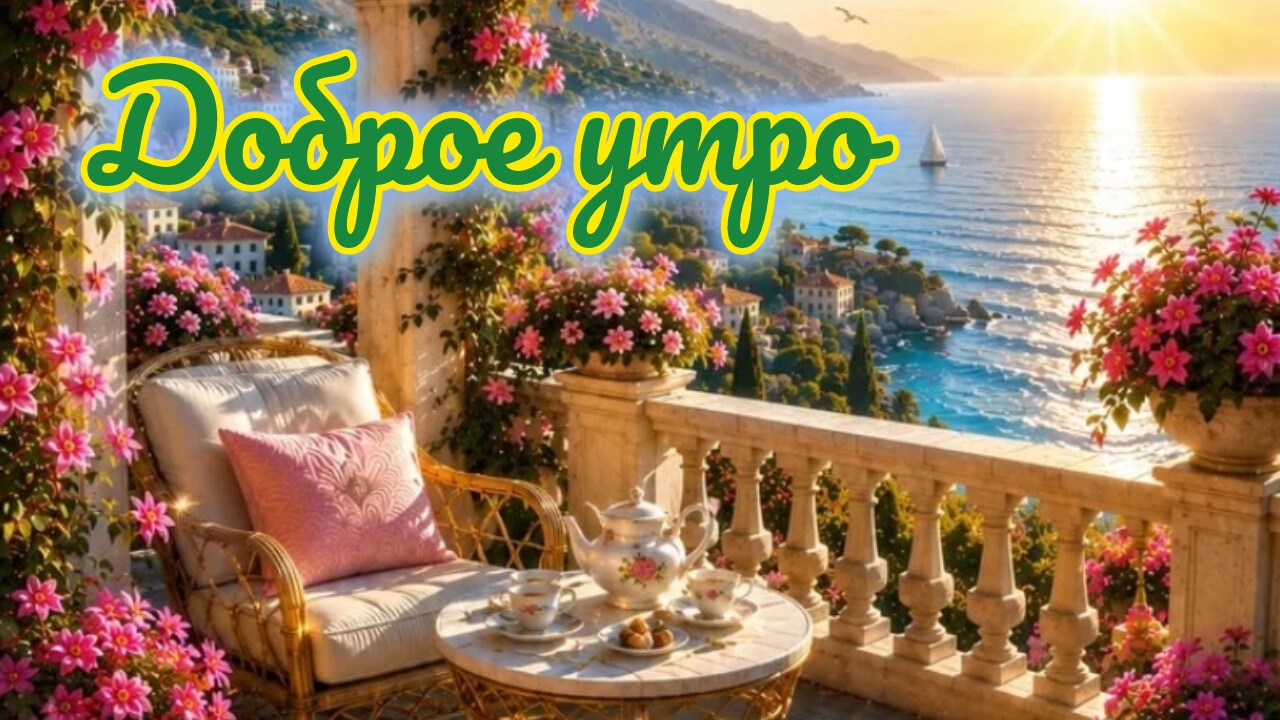 Доброго теплого летнего утра. Красивая музыкальная открытка.