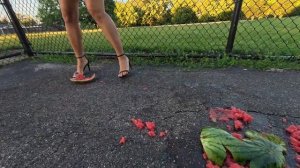 Heel vs Watermelon – Satisfying Crush (ASMR)
