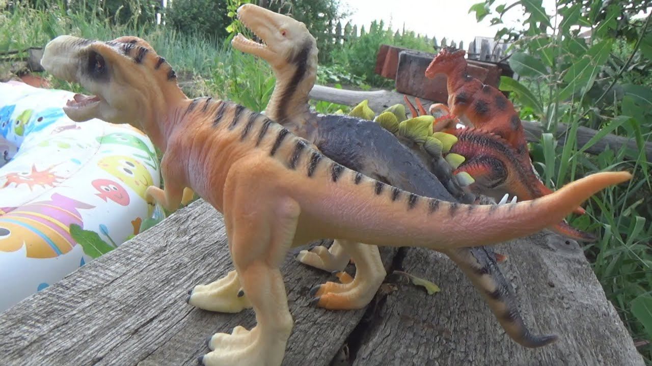 Динозавры игрушки набор 12 штук. Dinosaurs toys set of 12 pieces.Videos. видео детям
