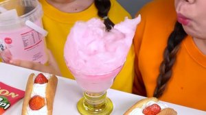 Клубничный десерт Шоколадное желе Мукбанг ДОНА DONA