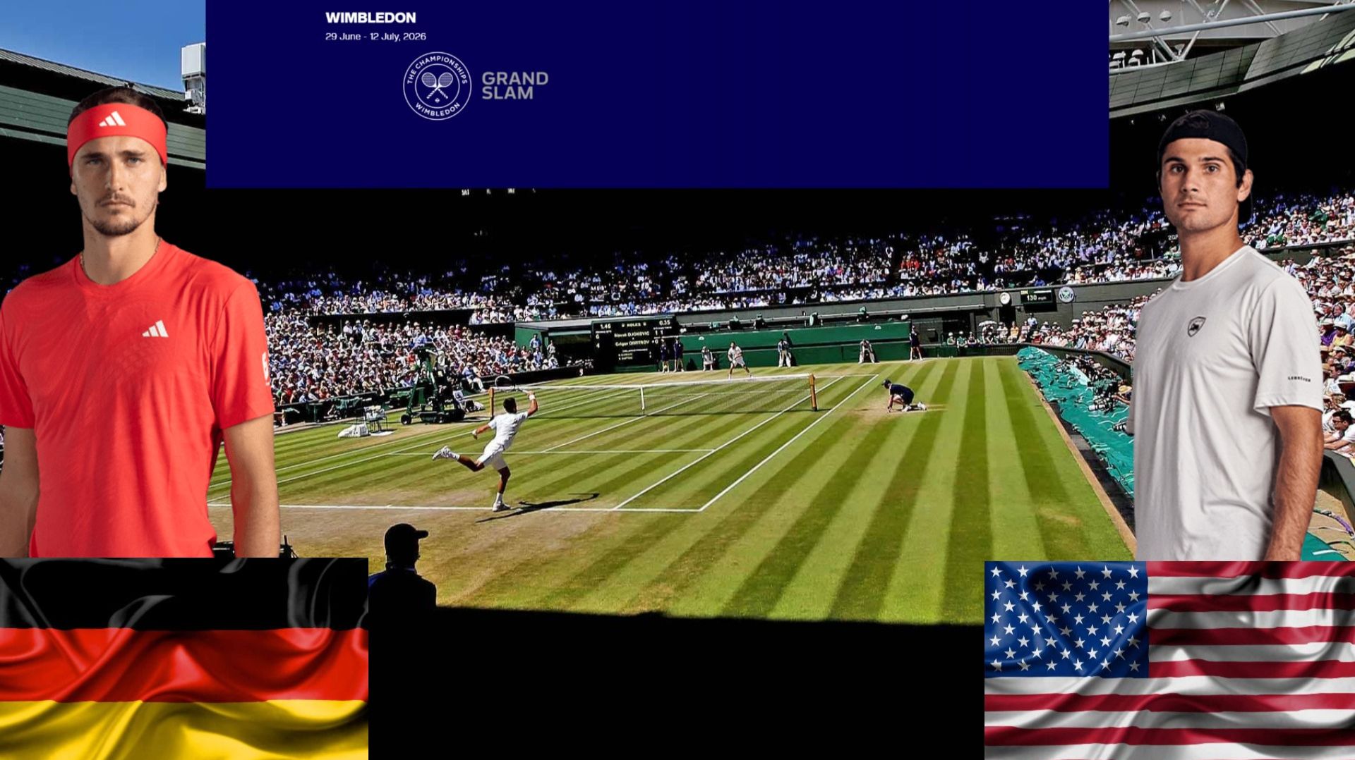 4/07 ⏰17:00 (2) 🇩🇪Александр Зверев - 🇺🇸Маркос Гирон/🏆Grand Slam 🇬🇧Уимболдон. 3-й круг смотреть онлайн