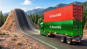Испытание «Машины против гигантской выпуклости» в BeamNG/Drive