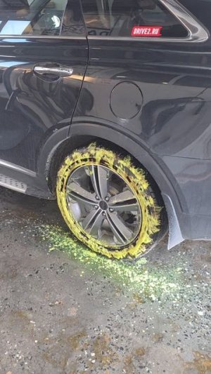 Применение пенного очистителя резины Foam Tire Сleaner GRASS