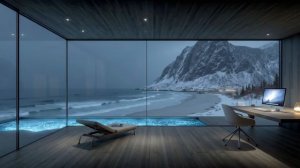 Deep Work Focus Music ~ Snowy Mountain Ocean View for Intense Productivity Vibes