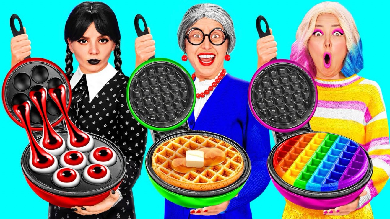 Reto De Cocina Wednesday vs Abuela | Situaciones Divertidas de TeamTeen Challenge смотреть онлайн