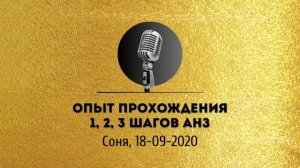 Спикерская золотого фонда АНЗ «Опыт прохождения 1, 2, 3 Шагов АНЗ» Соня 18-09-2020