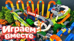АСМР ГОНОЧНАЯ ТРАССА КОНСТРУКТОР ДЛЯ ДЕТЕЙ 🛻🏁 СТРОИМ ВМЕСТЕ И ЗАПУСКАЕМ МАШИНКИ ДЛЯ ДЕТЕЙ №20