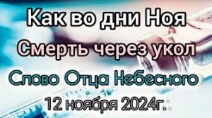 «Смерть через укол», «Как во дни Ноя» — слово Отца Небесного