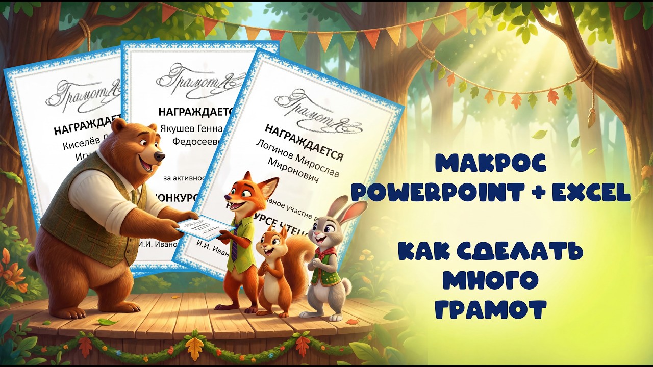 Макрос PowerPoint + Excel: Как сделать много грамот смотреть онлайн