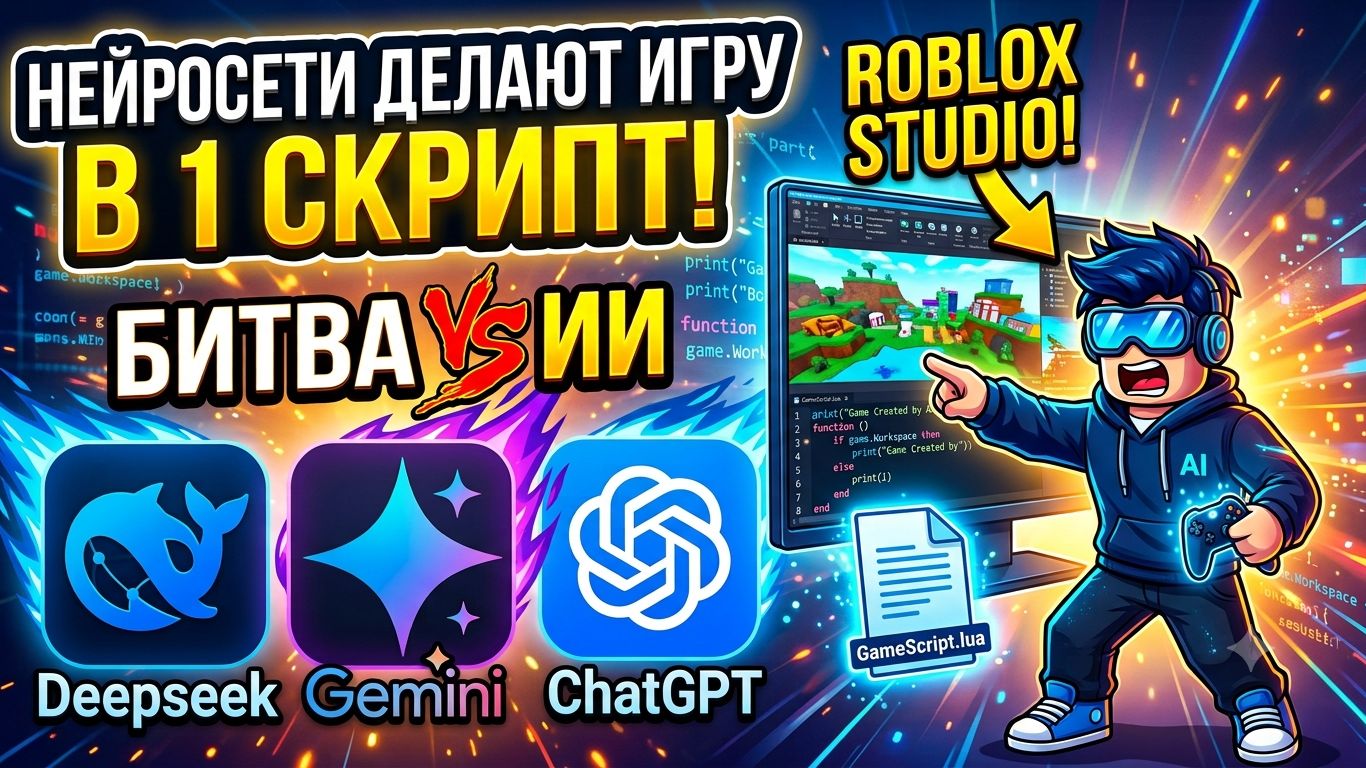 3 НЕЙРОСЕТИ ДЕЛАЮТ ИГРУ В 1 СКРИПТ! БИТВА ИИ: DeepSeek, Gemini, ChatGPT смотреть онлайн