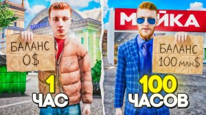 С Нуля до БИЗНЕСА за 100 ЧАСОВ!✅💰 - ФИЛЬМ Путь Бомжа Радмир РП (radmir rp crmp)