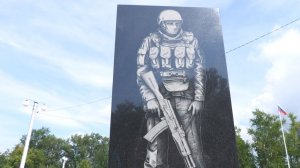 Открытие памятника ветеранам боевых действий в поселке Октябрьский